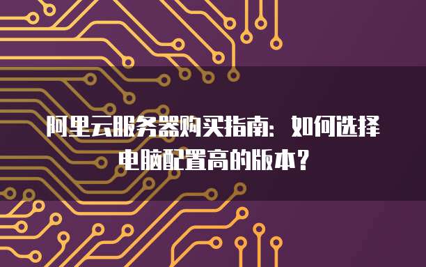 阿里云服务器购买指南:如何选择电脑配置高的版本?