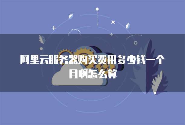 阿里云服务器购买费用多少钱一个月啊怎么算