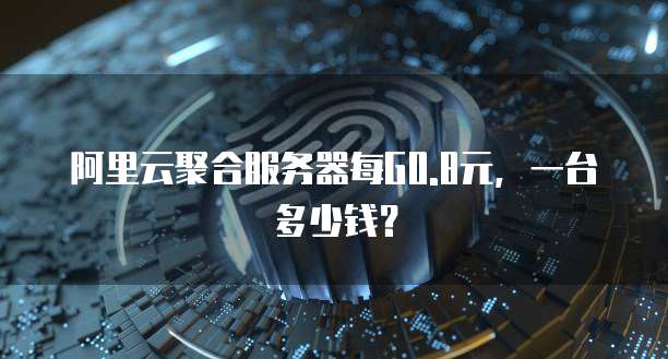 阿里云聚合服务器每G0.8元，一台多少钱？