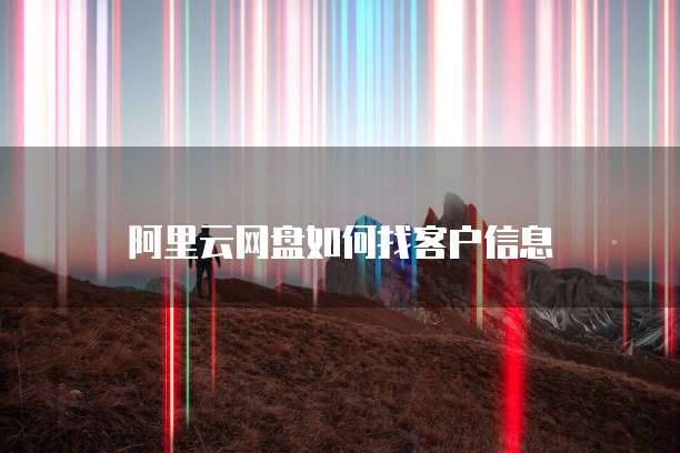 阿里云网盘如何找客户信息