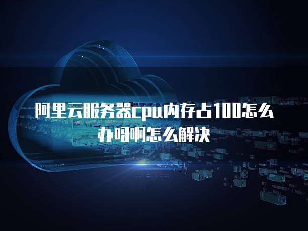 阿里云服务器cpu内存占100怎么办呀啊怎么解决