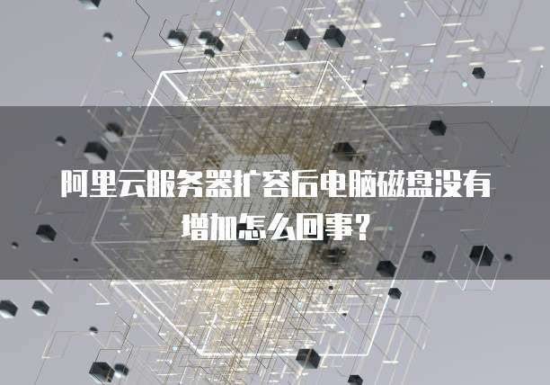 阿里云服务器扩容后电脑磁盘没有增加怎么回事?