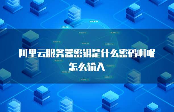 阿里云服务器密钥是什么密码啊呢怎么输入
