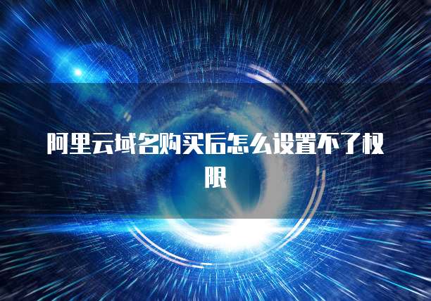 阿里云域名购买后怎么设置不了权限