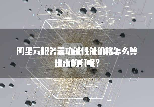 阿里云服务器功能性能价格怎么算出来的啊呢?