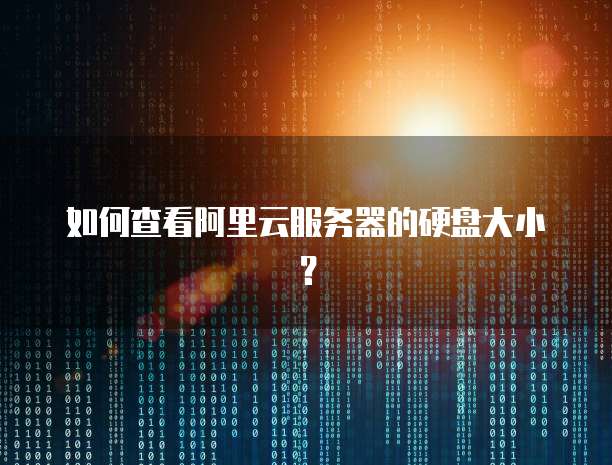 如何查看阿里云服务器的硬盘大小?
