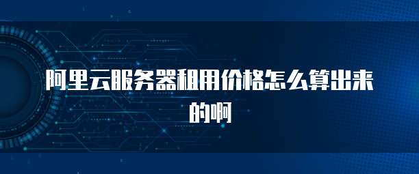 阿里云服务器租用价格怎么算出来的啊