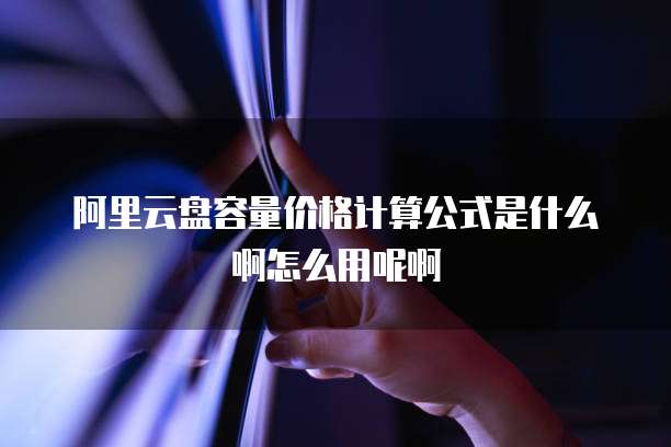 阿里云盘容量价格计算公式是什么啊怎么用呢啊