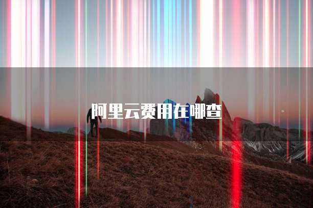 阿里云费用在哪查