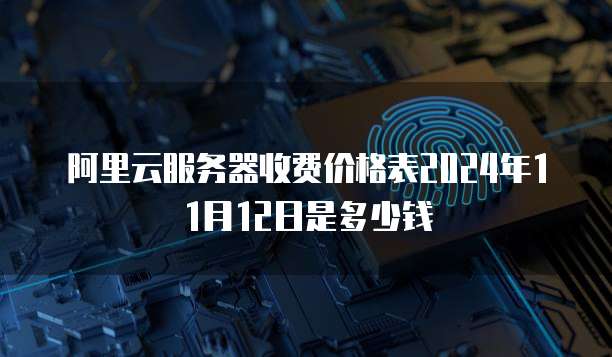 阿里云服务器收费价格表2024年11月12日是多少钱