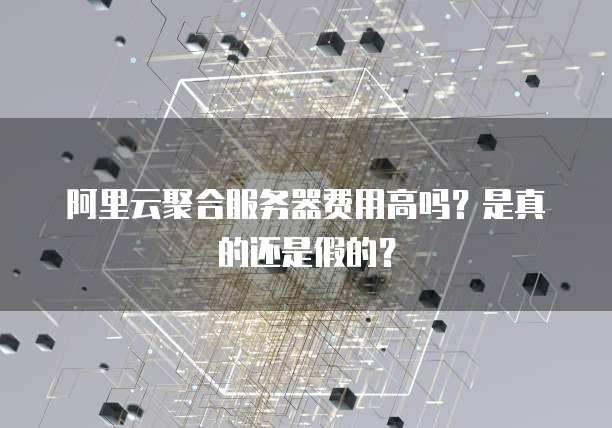 阿里云聚合服务器费用高吗?是真的还是假的?