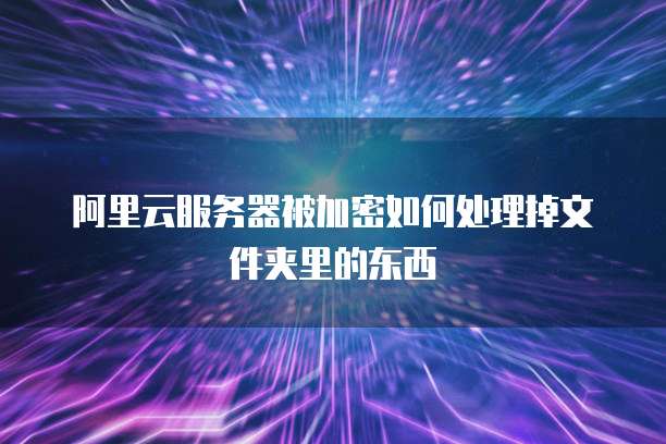 阿里云服务器被加密如何处理掉文件夹里的东西