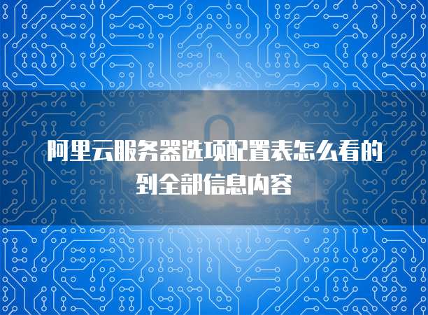 阿里云服务器选项配置表怎么看的到全部信息内容