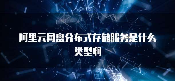 阿里云网盘分布式存储服务是什么类型啊