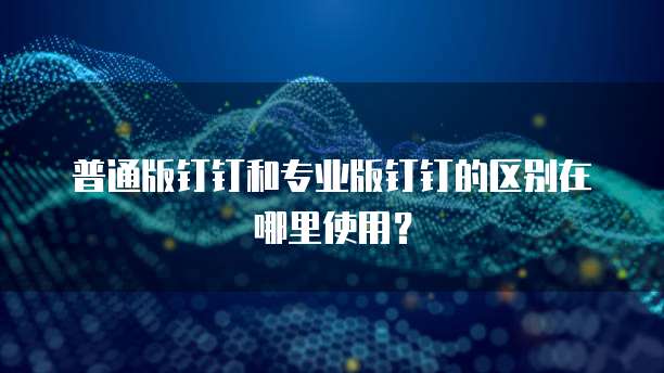普通版钉钉和专业版钉钉的区别在哪里使用？