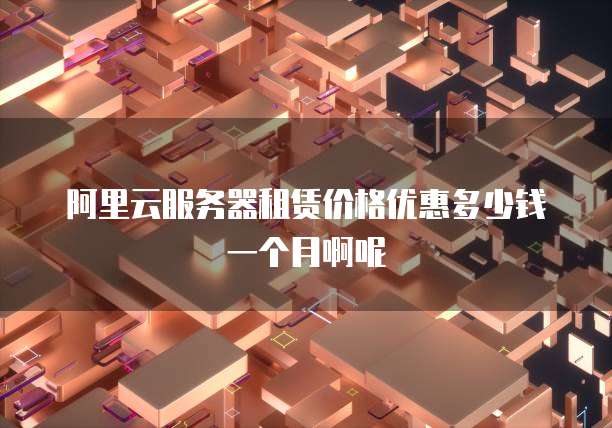 阿里云服务器租赁价格优惠多少钱一个月啊呢