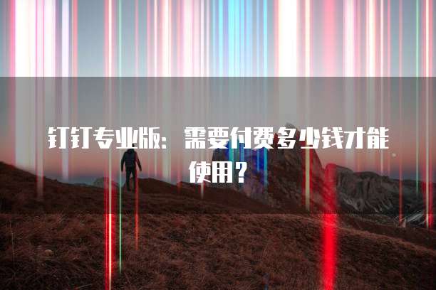 钉钉专业版：需要付费多少钱才能使用？