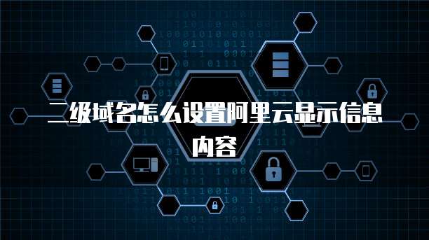 二级域名怎么设置阿里云显示信息内容