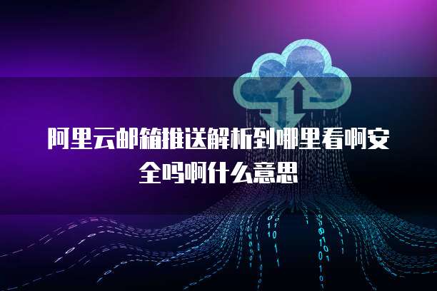 阿里云邮箱推送解析到哪里看啊安全吗啊什么意思