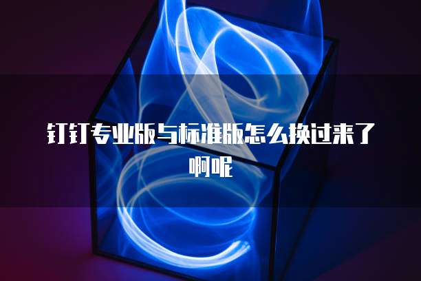 钉钉专业版与标准版怎么换过来了啊呢