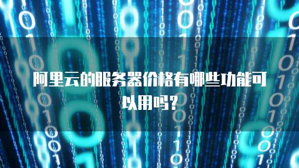 阿里云的服务器价格有哪些功能可以用吗?