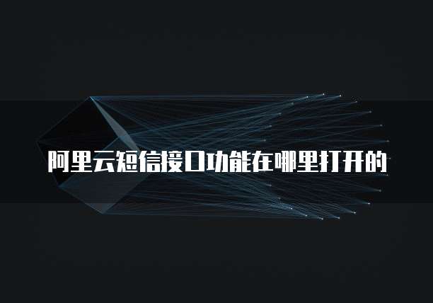 阿里云短信接口功能在哪里打开的