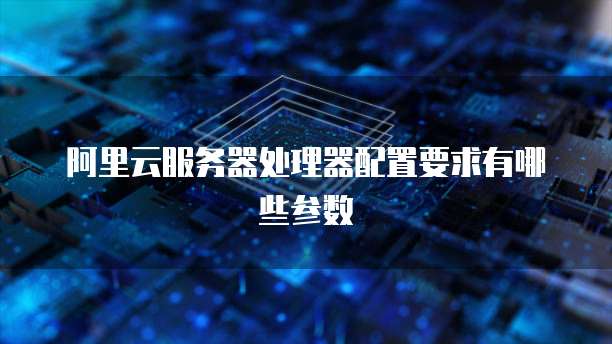 阿里云服务器处理器配置要求有哪些参数