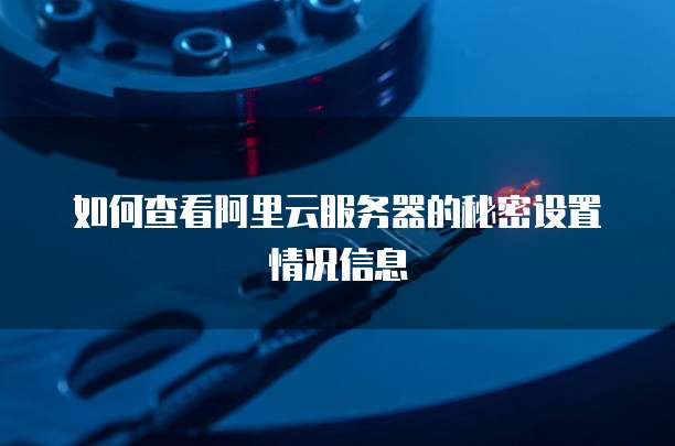 如何查看阿里云服务器的秘密设置情况信息