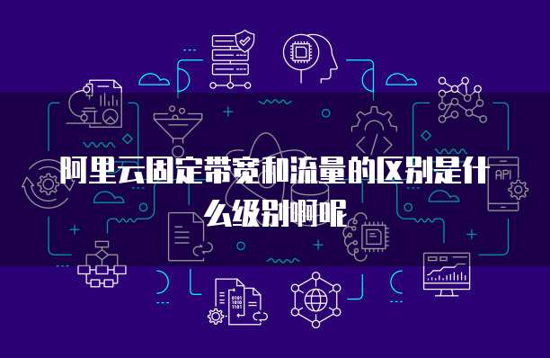 阿里云固定带宽和流量的区别是什么级别啊呢