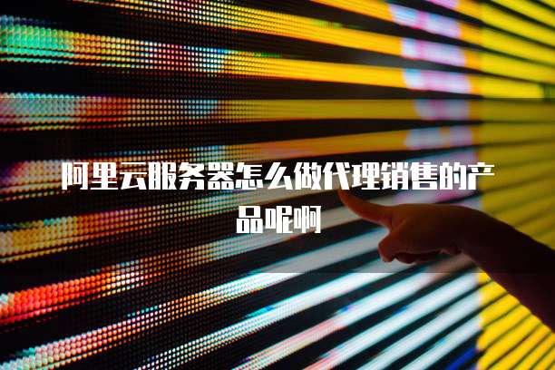 阿里云服务器怎么做代理销售的产品呢啊