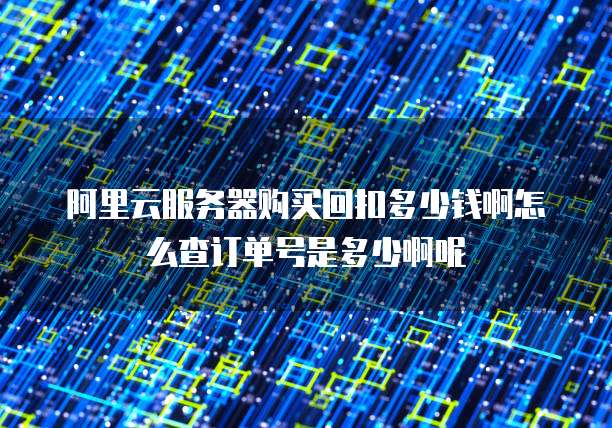 阿里云服务器购买回扣多少钱啊怎么查订单号是多少啊呢