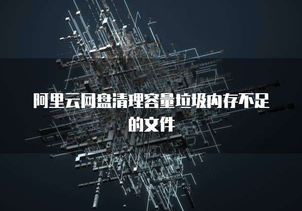 阿里云网盘清理容量垃圾内存不足的文件