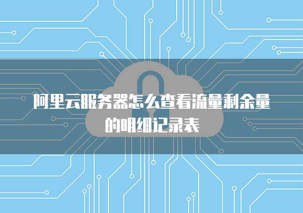 阿里云服务器怎么查看流量剩余量的明细记录表