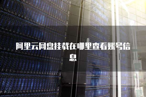 阿里云网盘挂载在哪里查看账号信息