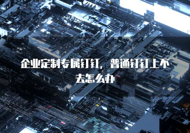 企业定制专属钉钉,普通钉钉上不去怎么办