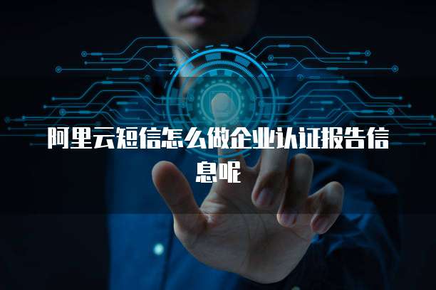 阿里云短信怎么做企业认证报告信息呢