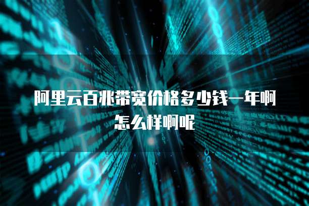 阿里云百兆带宽价格多少钱一年啊怎么样啊呢