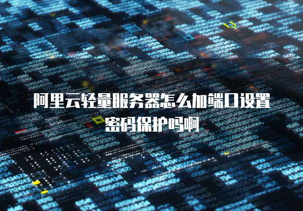 阿里云轻量服务器怎么加端口设置密码保护吗啊