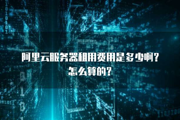 阿里云服务器租用费用是多少啊?怎么算的?