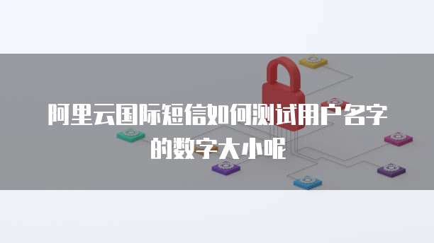 阿里云国际短信如何测试用户名字的数字大小呢