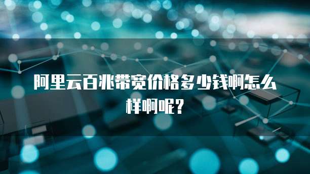 阿里云百兆带宽价格多少钱啊怎么样啊呢？