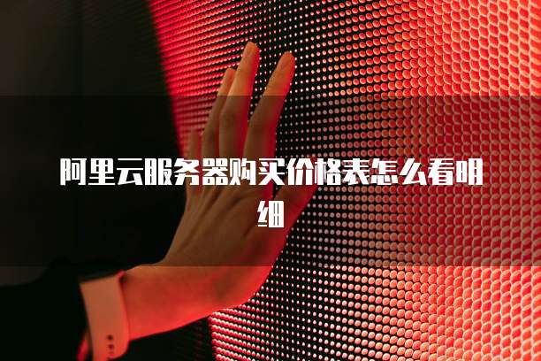 阿里云服务器购买价格表怎么看明细