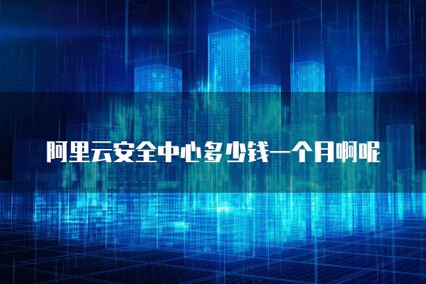 阿里云安全中心多少钱一个月啊呢