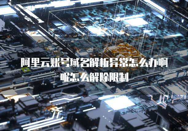 阿里云账号域名解析异常怎么办啊呢怎么解除限制