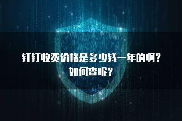 钉钉收费价格是多少钱一年的啊?如何查呢?