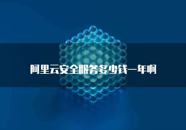 阿里云安全服务多少钱一年啊