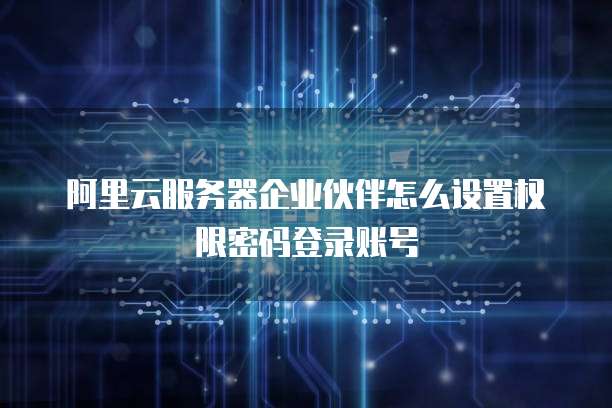 阿里云服务器企业伙伴怎么设置权限密码登录账号