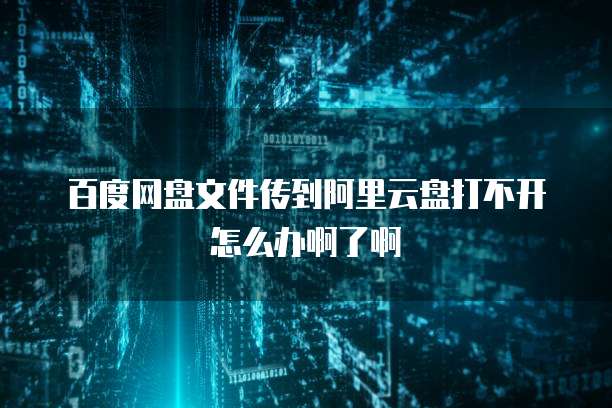 百度网盘文件传到阿里云盘打不开怎么办啊了啊