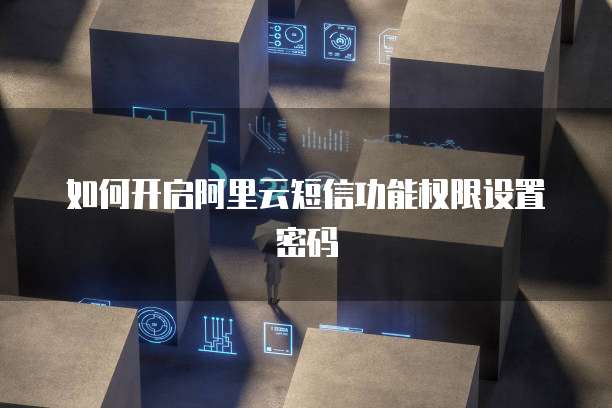 如何开启阿里云短信功能权限设置密码
