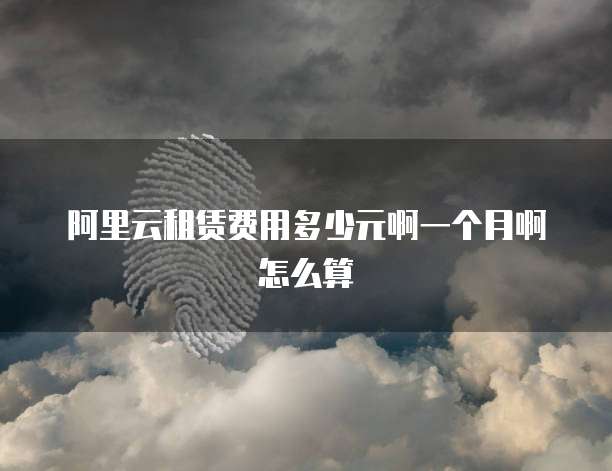 阿里云租赁费用多少元啊一个月啊怎么算